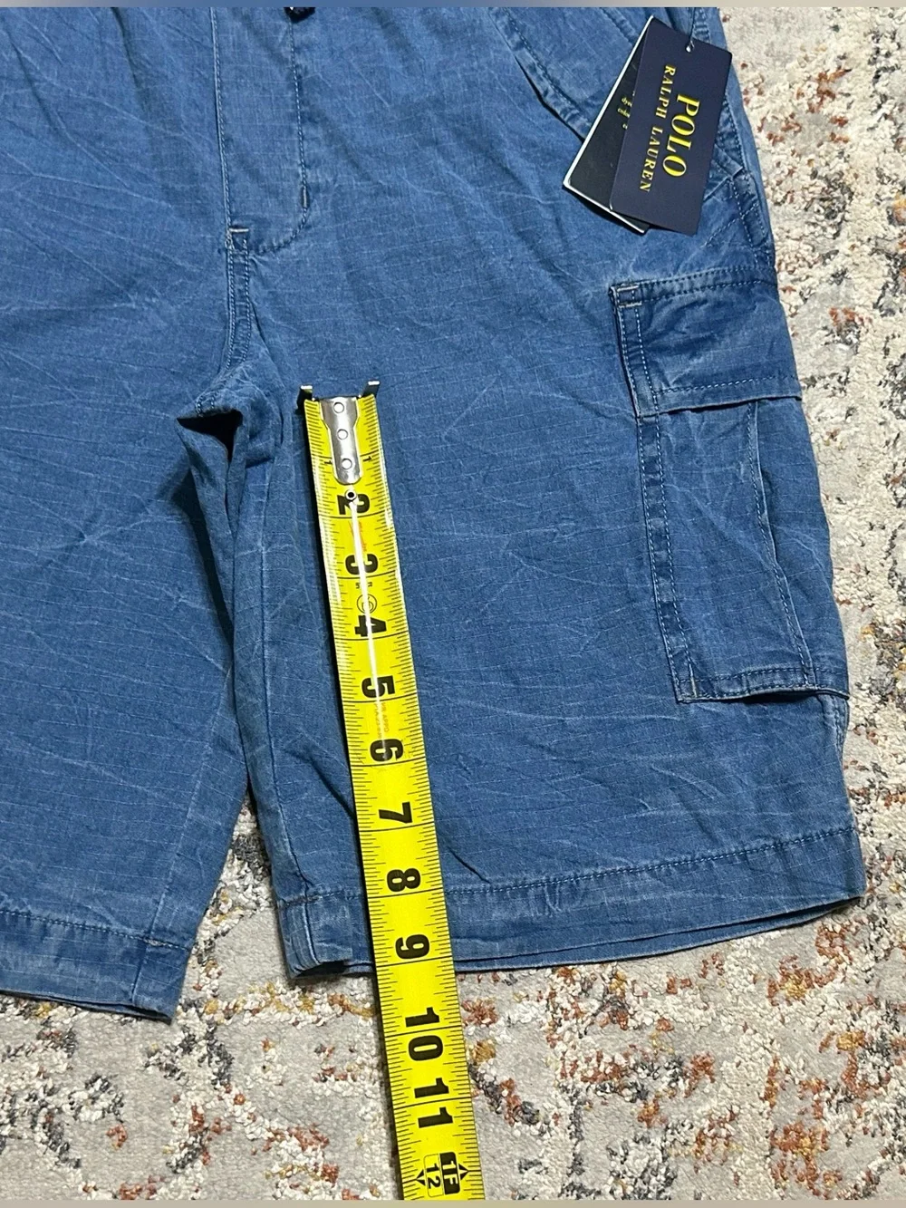 Polo Ralph Lauren red pony Drawstring Denim Cargo Shorts boys size 18